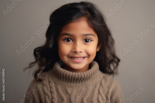 Lifestyle portrait of an Indian child female in a minimalist background