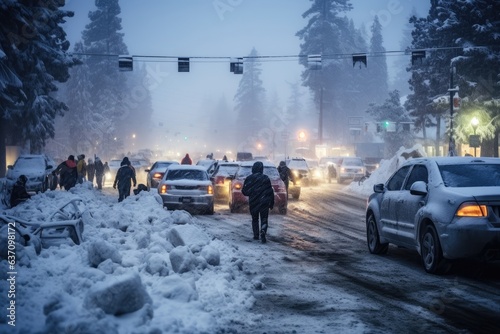 A sudden snowstorm in Tahoe causes chaos on the roads.