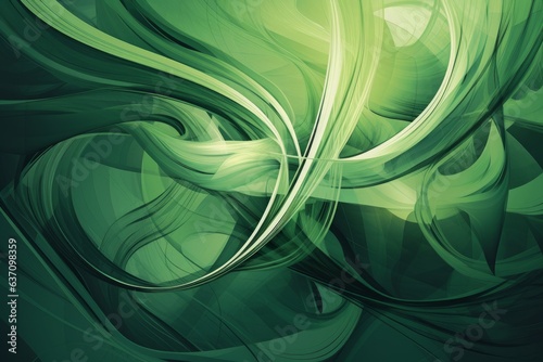A vibrant and dynamic abstract green background with flowing wavy lines