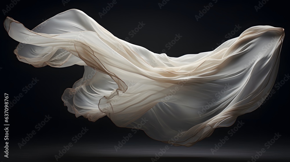 Fototapeta premium tissu blanc en mouvement, généré par IA