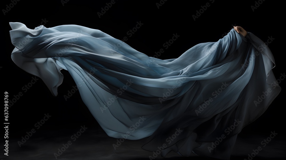 Naklejka premium tissu bleu en mouvement, généré par IA