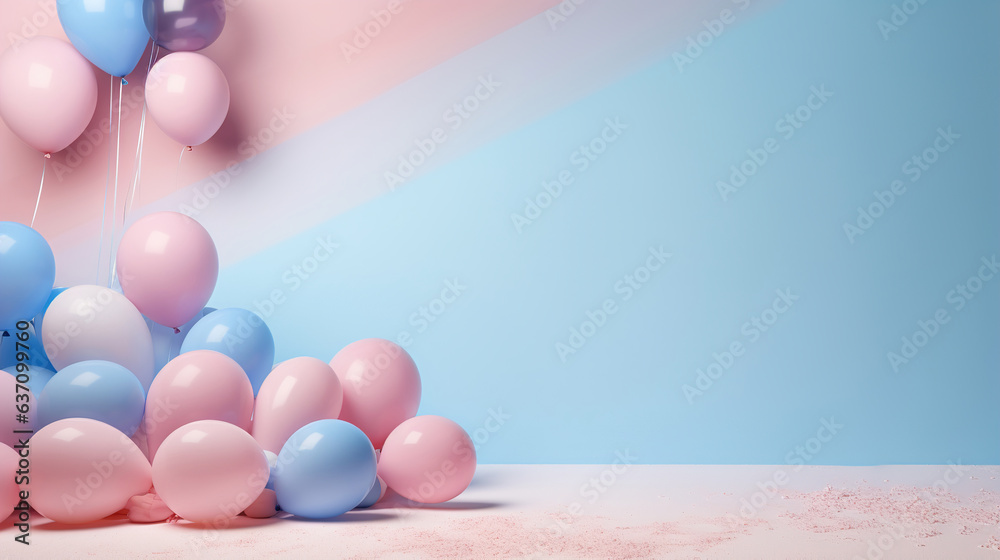 pink and white balloons.Generative Ai pink and white balloons.Generative Ai