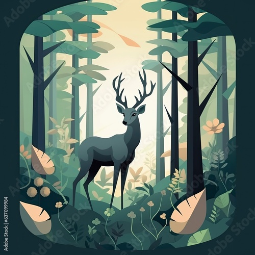 Deer in Nature, Generative AI © Frank