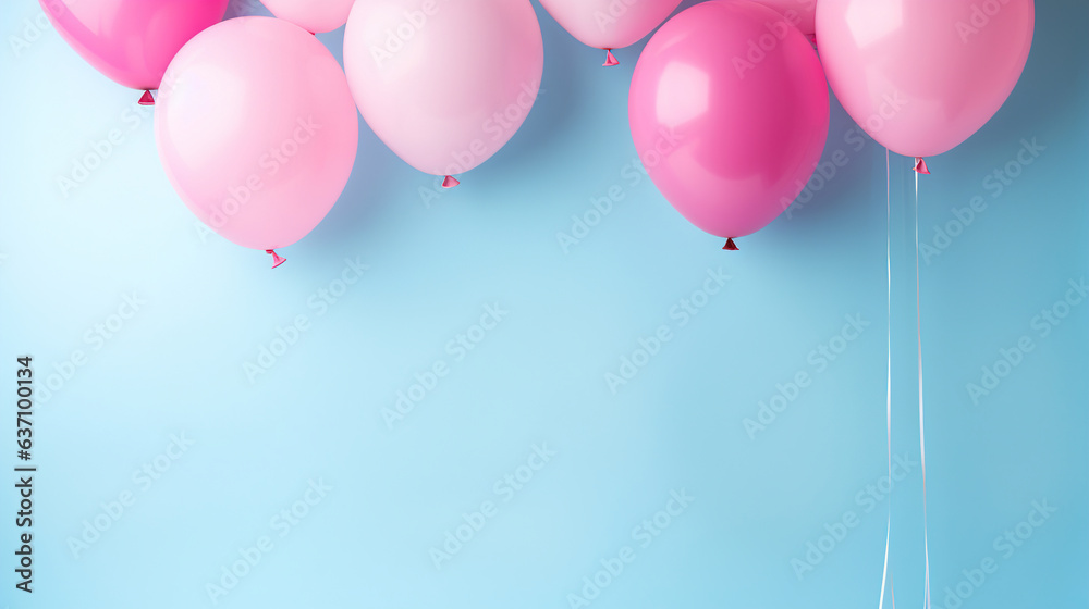 pink and white balloons.Generative Ai