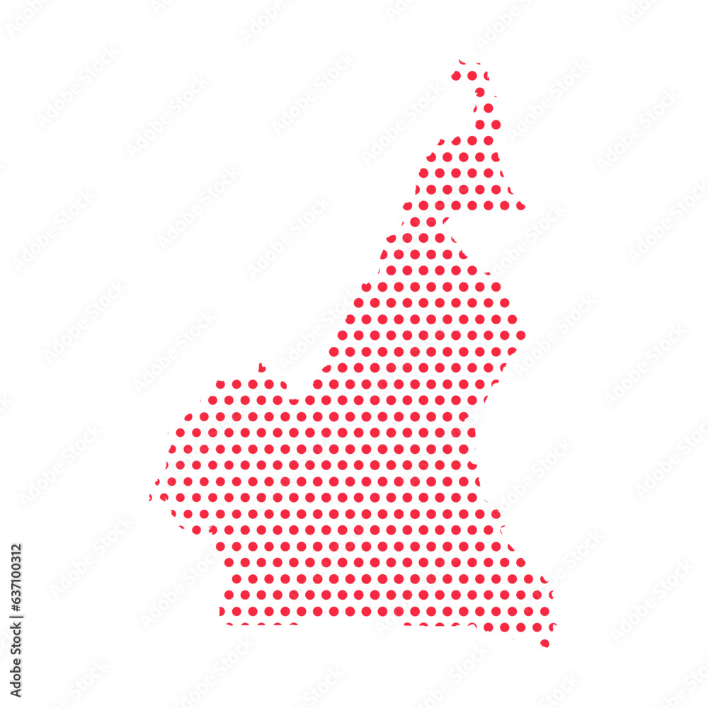 Vector Cameroon Dotted Map Illustration