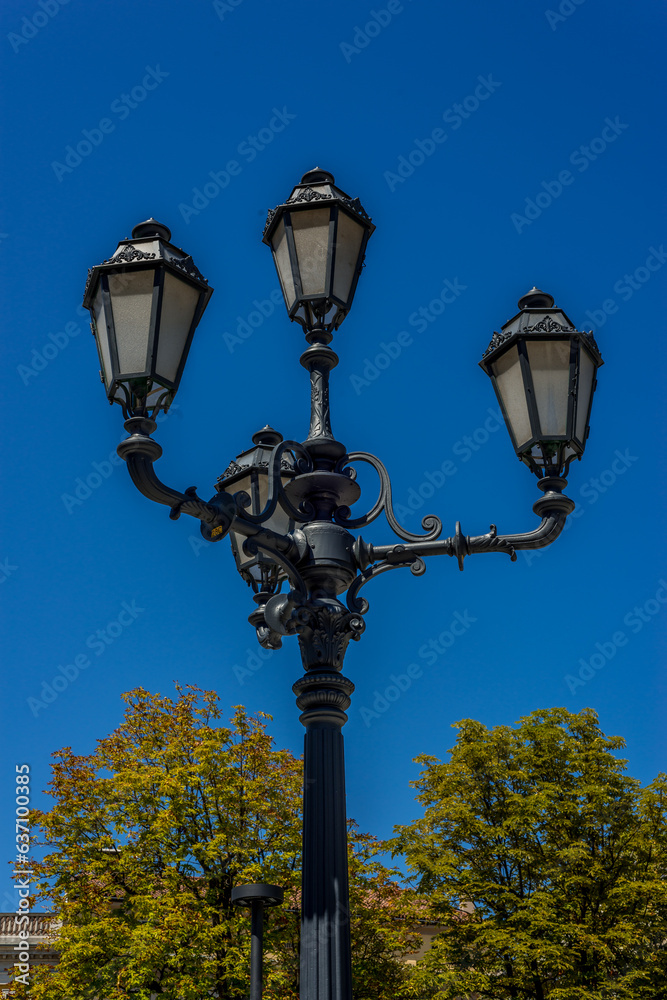 street lamp in the foreground at the blue hour street lamp in the foreground at the blue hour