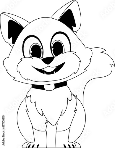 Cleverly cat in a organize organize, astounding for children's coloring books. Cartoon style, Vector Illustration