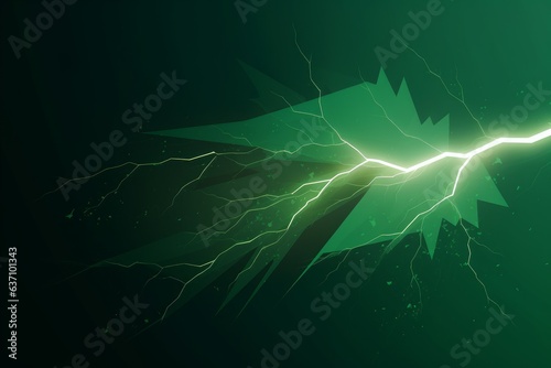 A green background with a lightning bolt