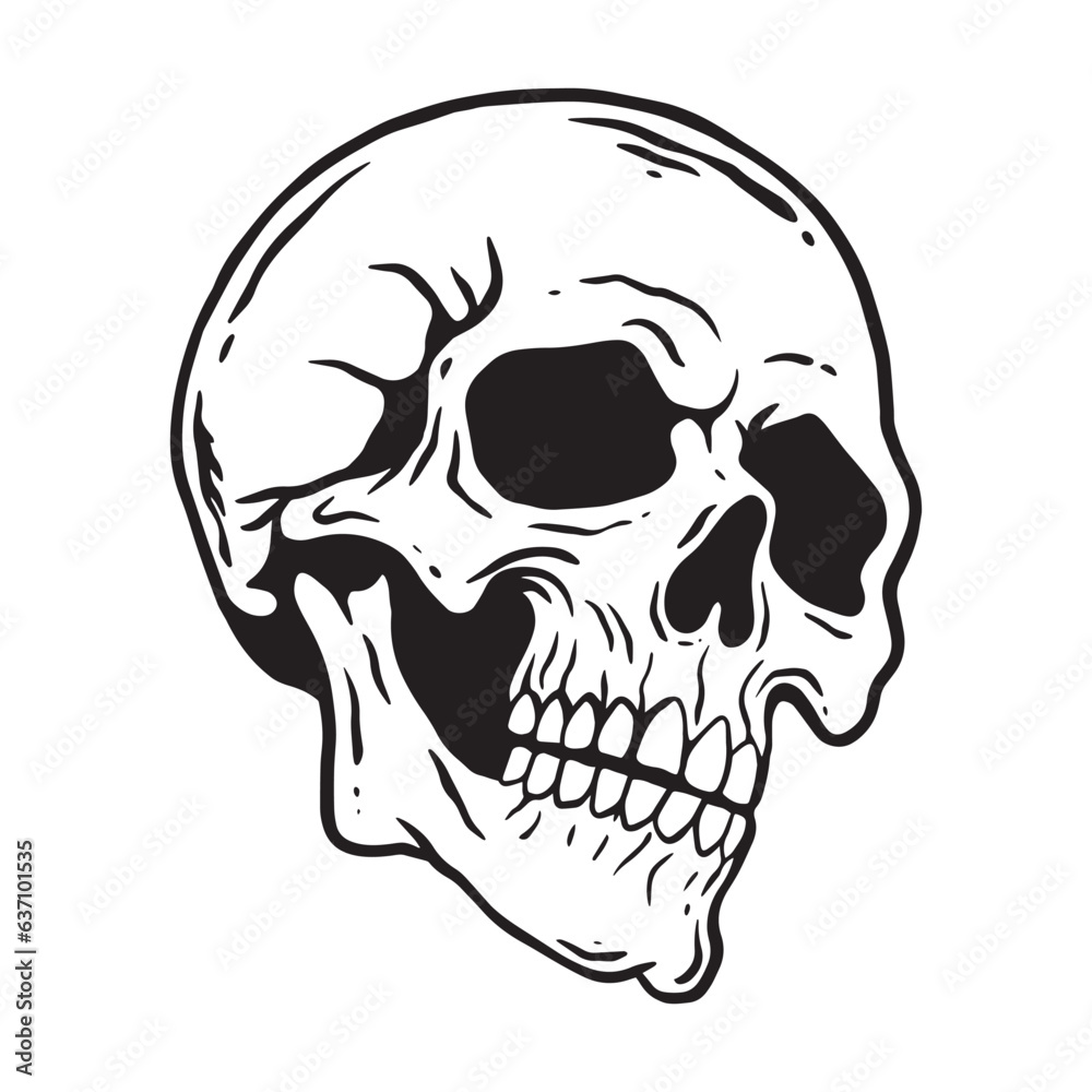 Skull hand drawn illustrations for the design of clothes, stickers, tattoo etc Skull hand drawn illustrations for the design of clothes, stickers, tattoo etc