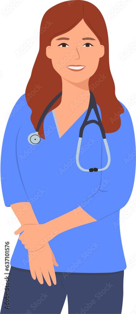 Doctors with stethoscope. Group of medical students or nurses. Vector illustration. Doctors with stethoscope. Group of medical students or nurses. Vector illustration.