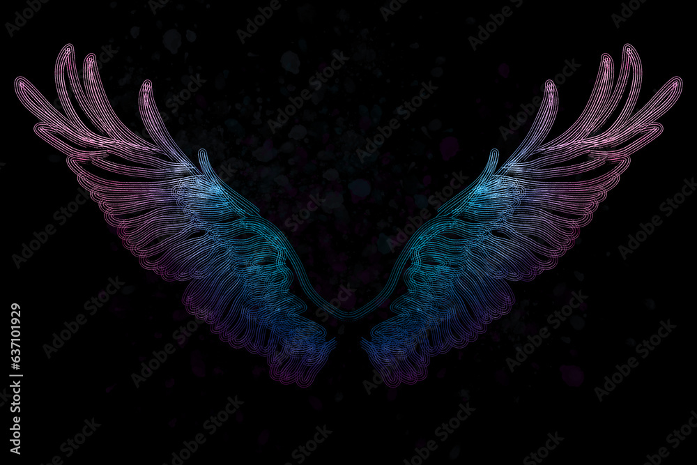 Obraz premium metallic angel wings