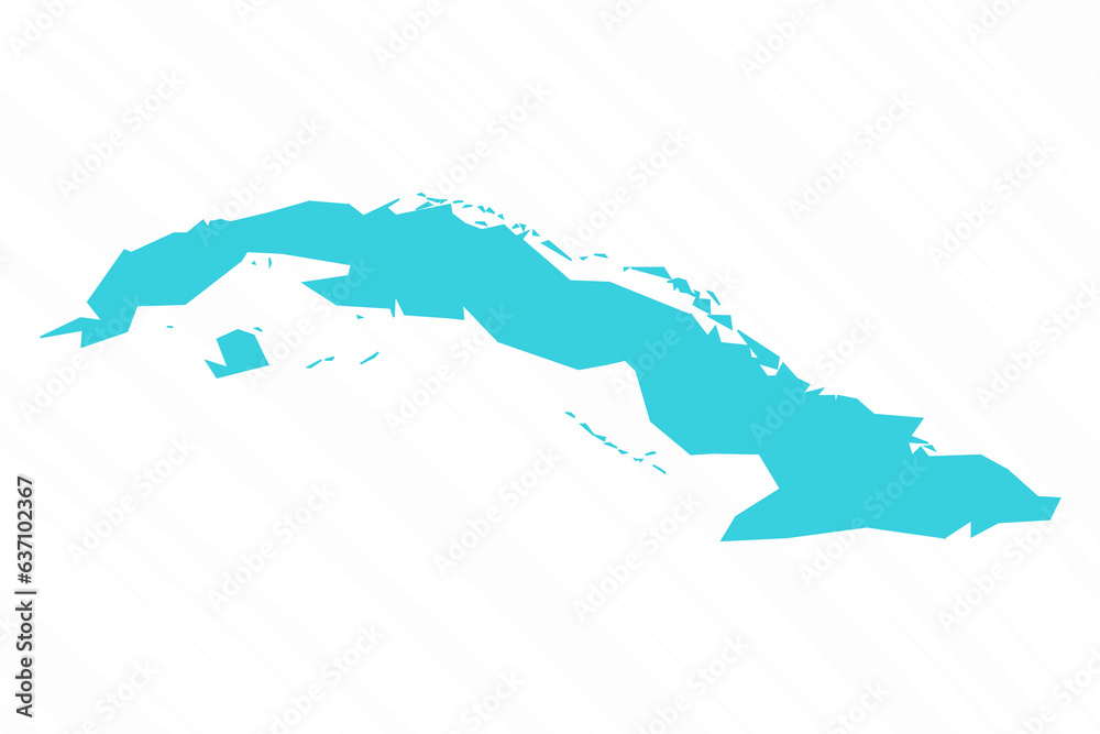 Vector Simple Map of Cuba Country