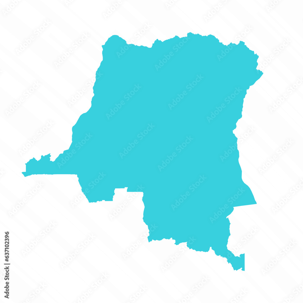 Vector Simple Map of Democratic Republic of the Congo Country