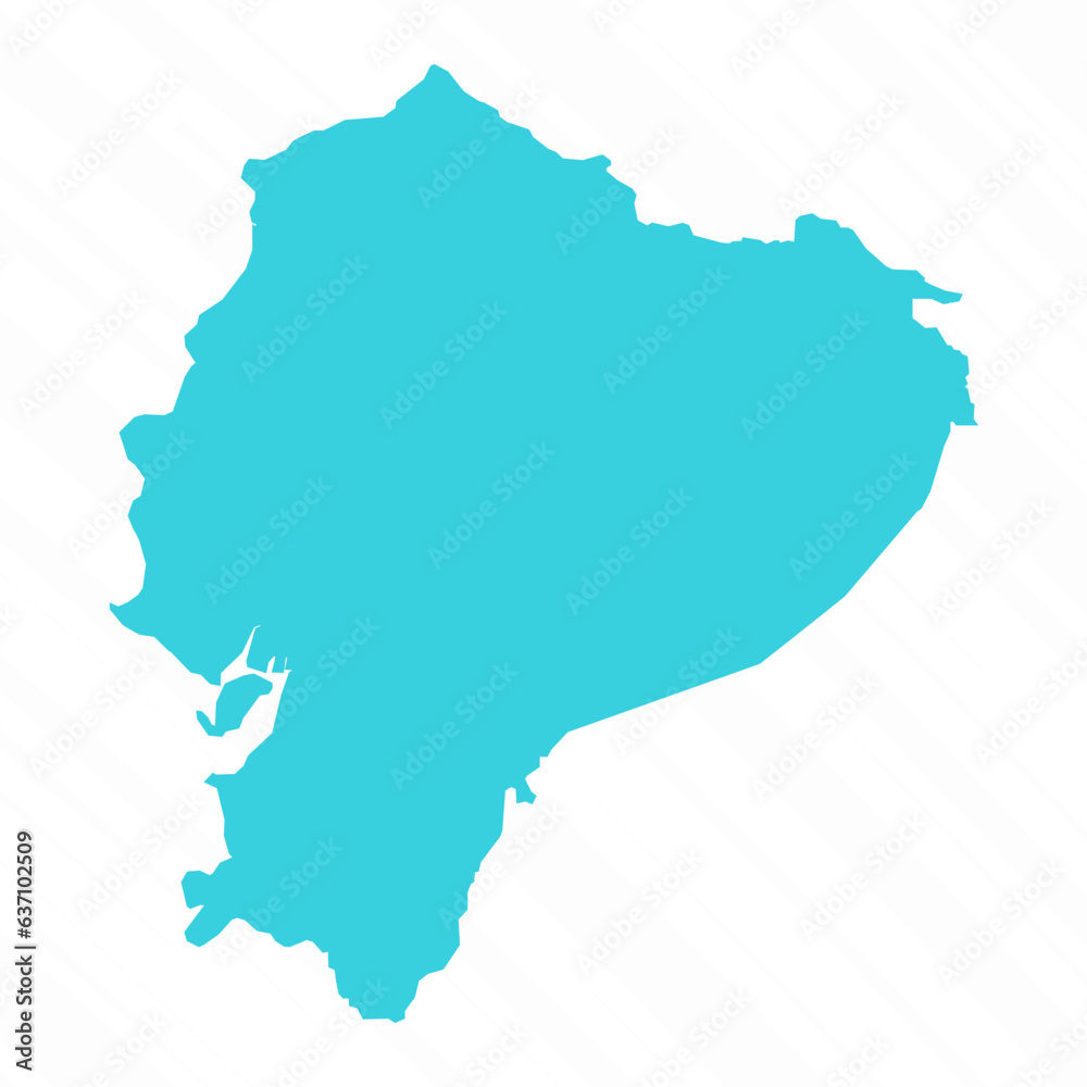 Vector Simple Map of Ecuador Country