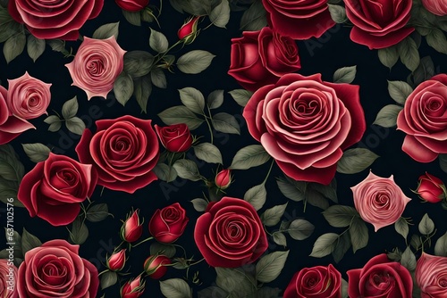 seamless pattern with roses