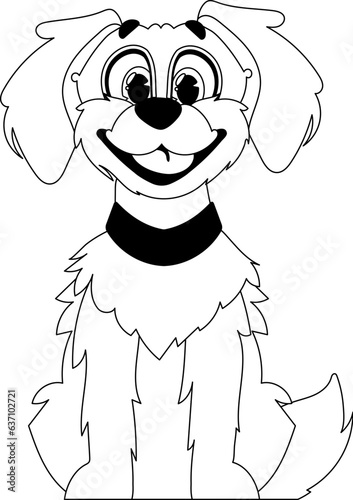 Skillfully puppy in a energize shape, fundamental for children's coloring books. Cartoon style, Vector Illustration