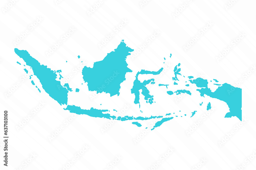 Vector Simple Map of Indonesia Country