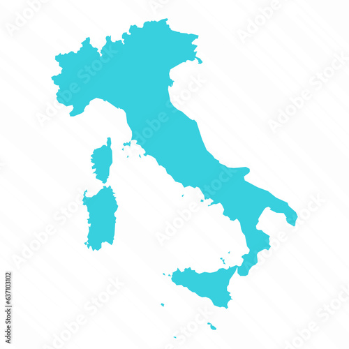 Vector Simple Map of Italy Country