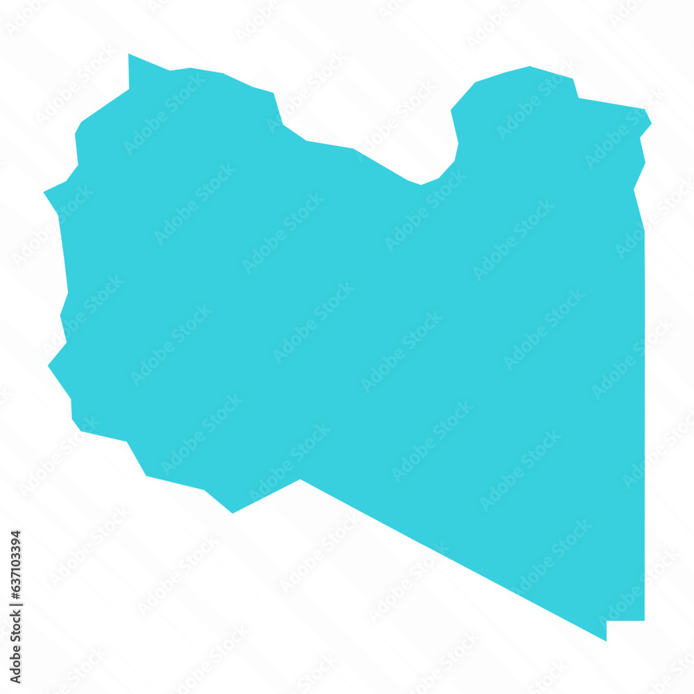Vector Simple Map of Libya Country