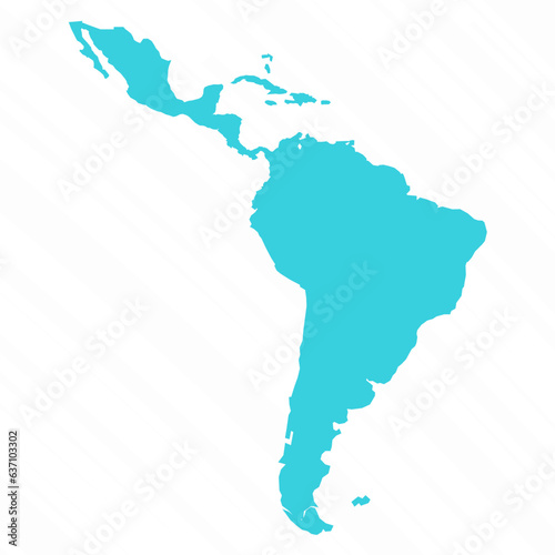 Vector Simple Map of Latin America Country