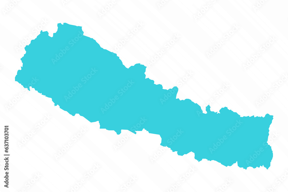 Vector Simple Map of Nepal Country