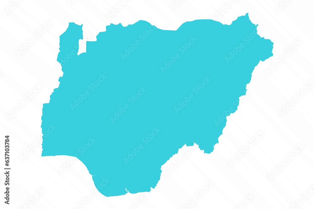 Vector Simple Map of Nigeria Country