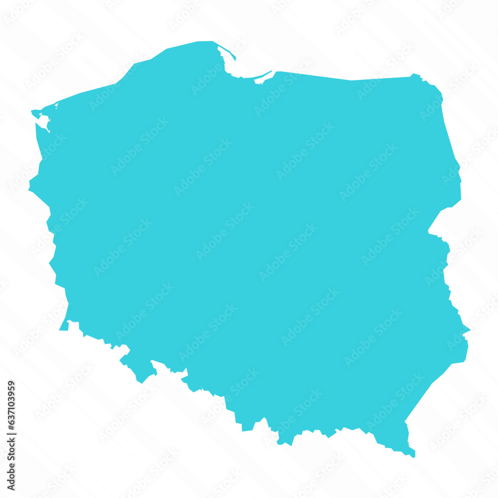 Vector Simple Map of Poland Country