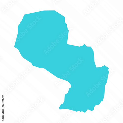 Vector Simple Map of Paraguay Country