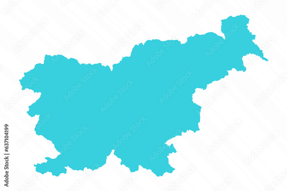 Vector Simple Map of Slovenia Country