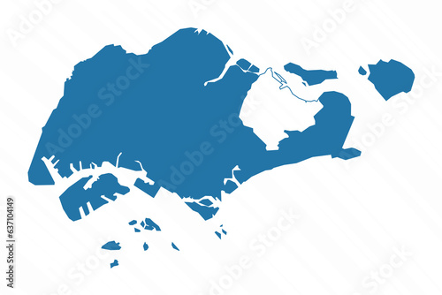 Photography Vector Simple Map of Singapore Country