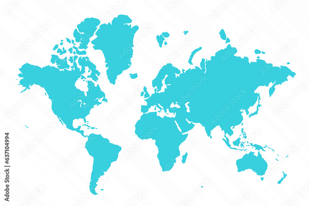Vector Simple Map of World Country