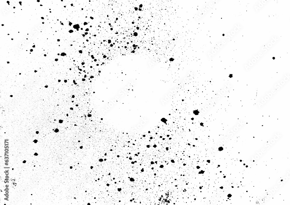 Abstract black and white background with splash dot pattern hand drawn illustration