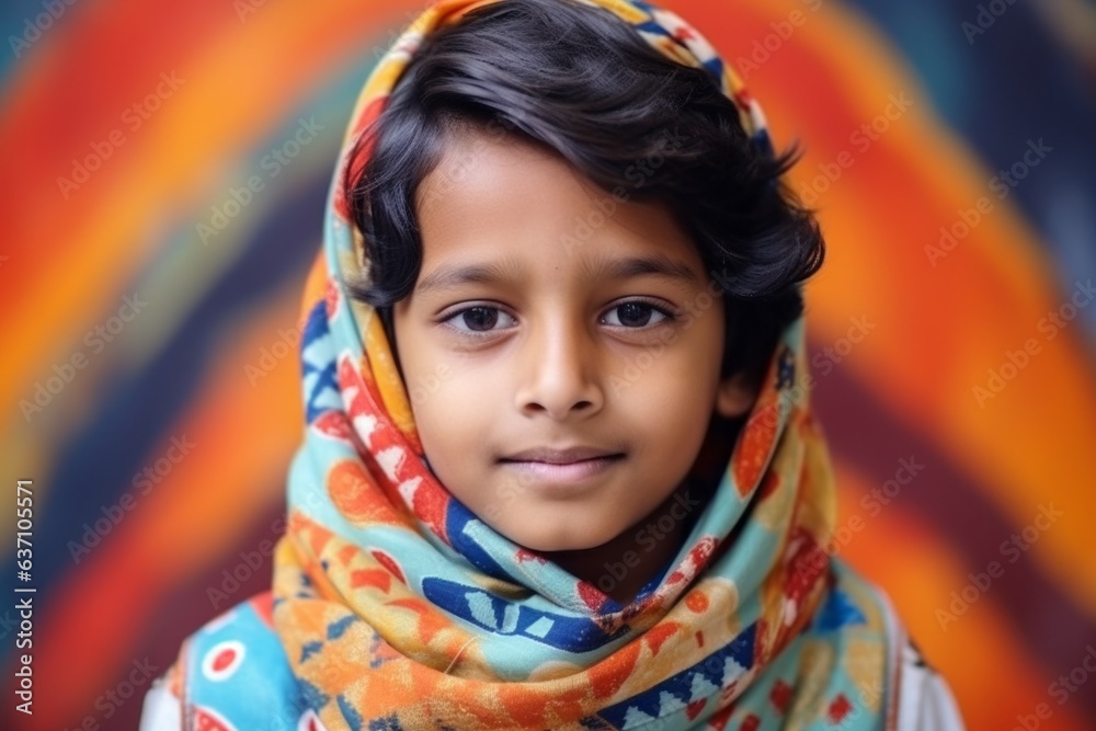 Portrait of a cute little indian boy with headscarf Portrait of a cute little indian boy with headscarf