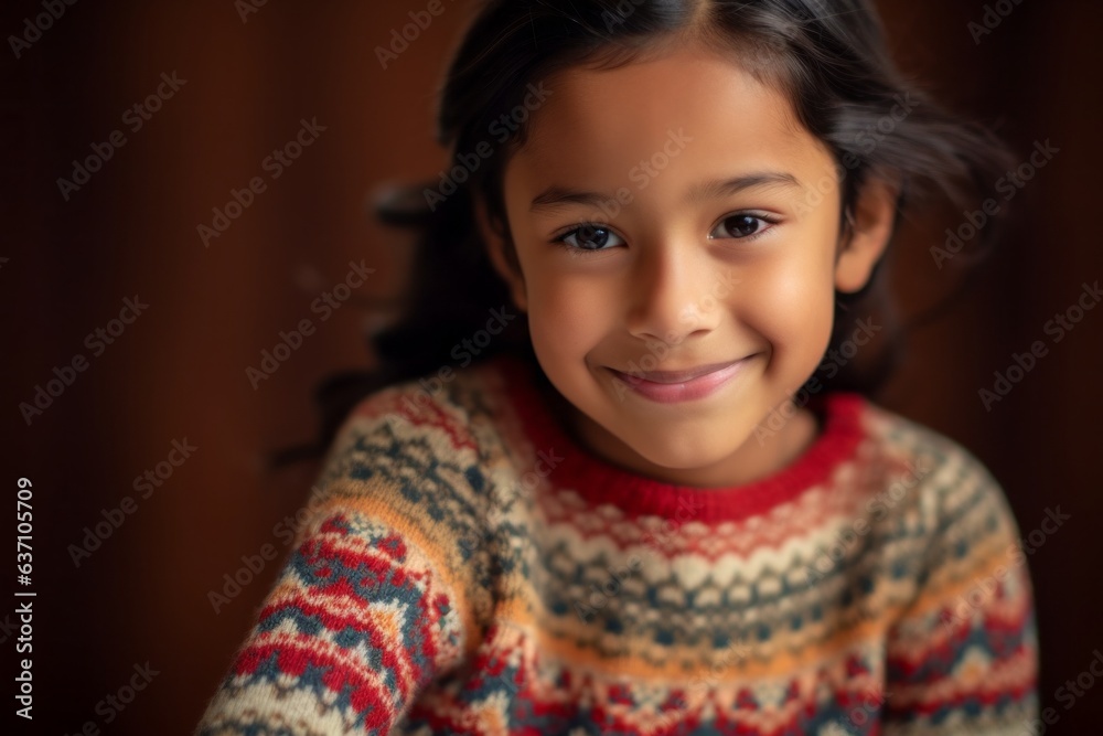 Portrait of a cute little girl in a knitted sweater. Portrait of a cute little girl in a knitted sweater.