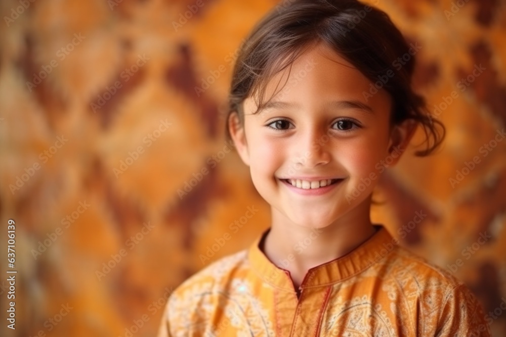 Portrait of a beautiful little girl in a yellow blouse. Portrait of a beautiful little girl in a yellow blouse.