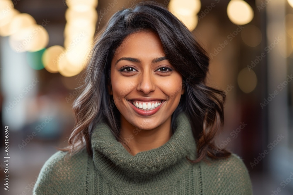 Closeup portrait of a beautiful african american woman smiling at the camera Closeup portrait of a beautiful african american woman smiling at the camera