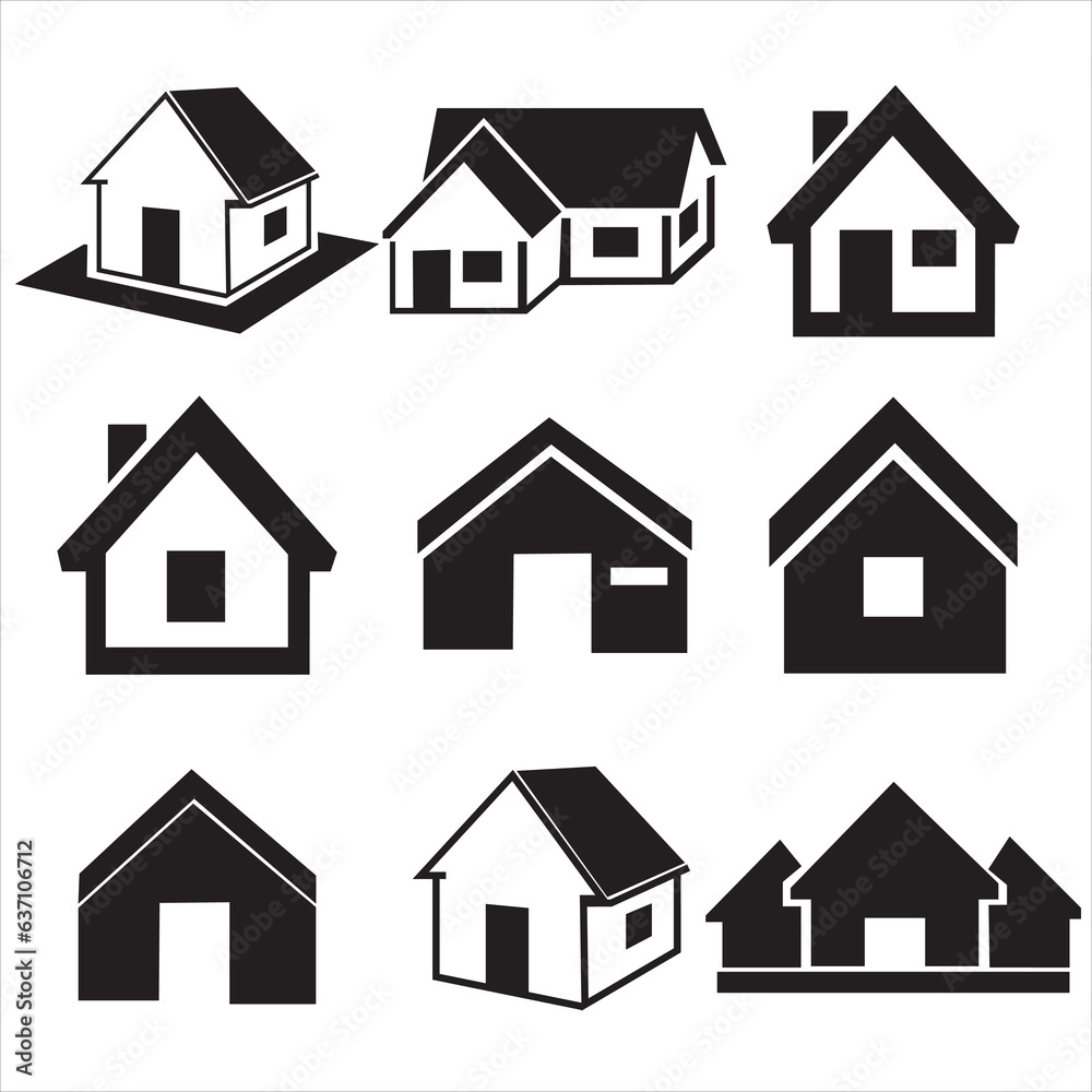 Houses icons set. Real estate. Houses icons set. Real estate.