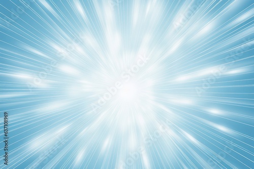 Bright blue background with white rays