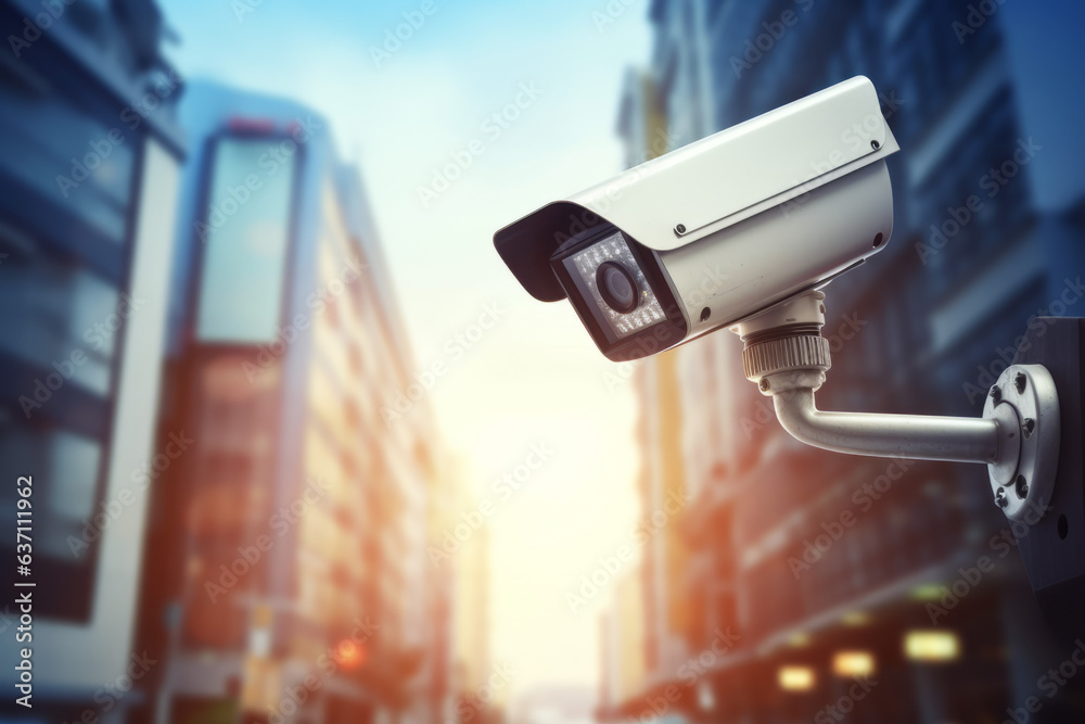 Big brother is watching you: Security camera in the city Big brother is watching you: Security camera in the city