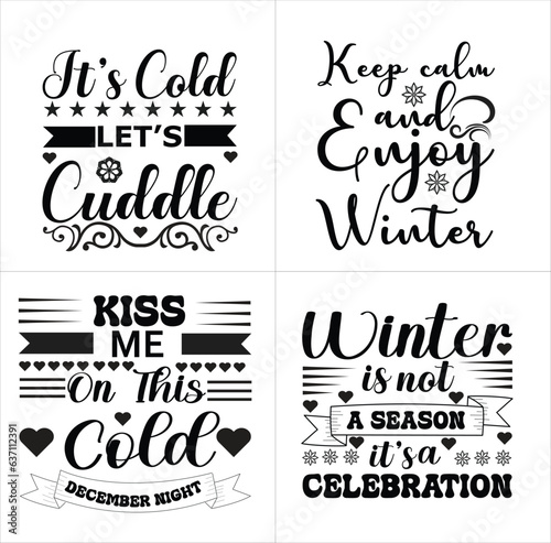 Winter typography t shirt design photo