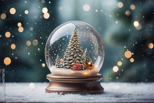 Glass Christmas or New Year ball. Merry christmas and happy new year concept. © top images