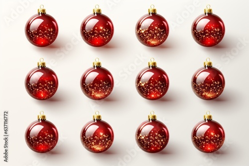 Set of Christmas balls. Merry christmas and happy new year concept