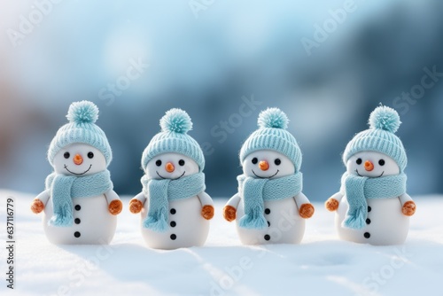 Children Snowmen as a symbol of Christmas and New Year holidays © top images