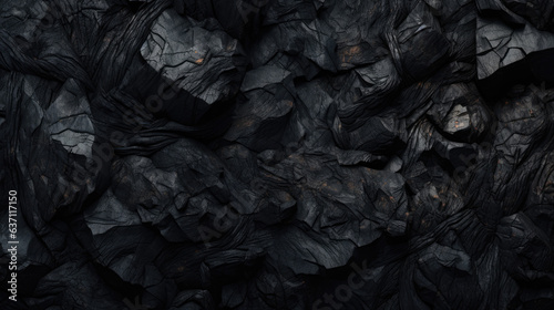 Sharp coal stone texture with coal pieces of gray and dark black color