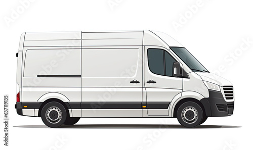 A white modern cargo van with a black grille and bumpers, parked on a white background.