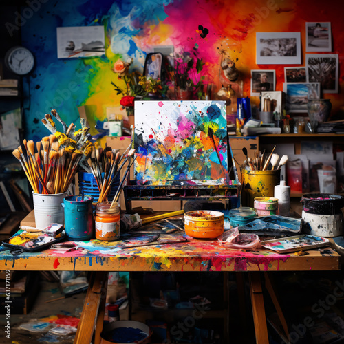 An Organized Creative Chaos of Stationery Elements and Art Materials