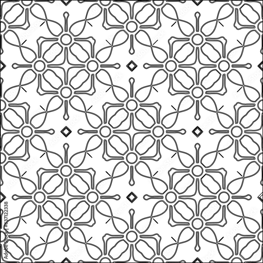 Stylish texture with figures from lines.Abstract geometric black and white pattern for web page, textures, card, poster, fabric, textile. Monochrome graphic repeatibackground, black,symmetric,curly, w Stylish texture with figures from lines.Abstract geometric black and white pattern for web page, textures, card, poster, fabric, textile. Monochrome graphic repeatibackground, black,symmetric,curly, w