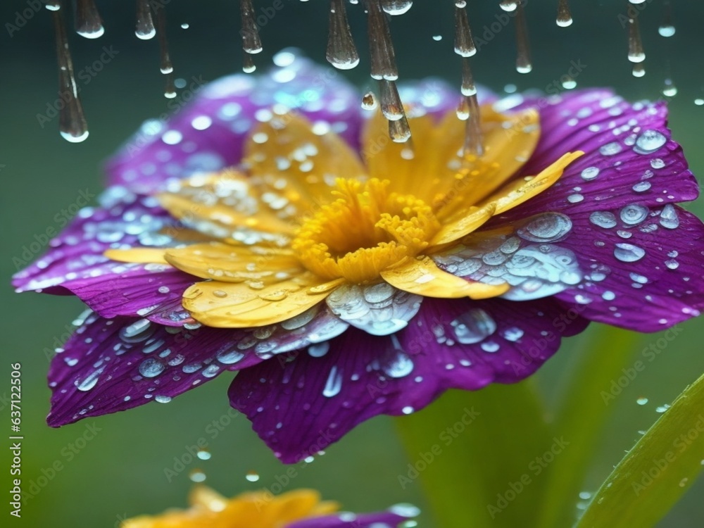 Obraz premium flower with drops