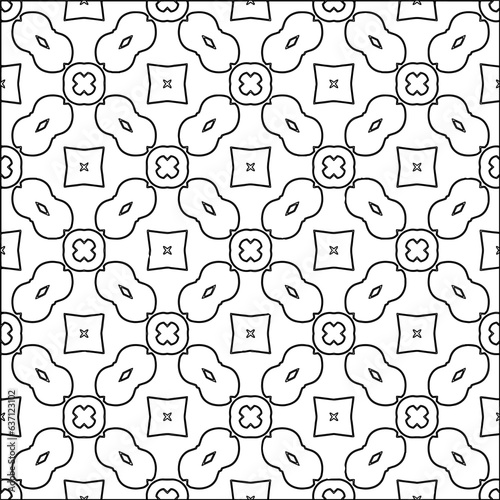 Wallpaper Mural Stylish texture with figures from lines.Abstract geometric black and white pattern for web page, textures, card, poster, fabric, textile. Monochrome graphic repeating design.  Torontodigital.ca