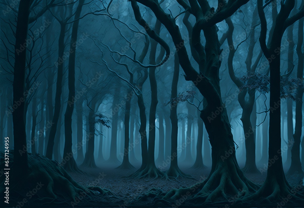 Fototapeta premium Spooky Night In The Forest